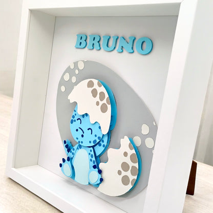 Cuadro 3D Personalizado Dinosaurio Nombre