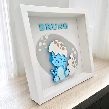 Cuadro 3D Personalizado Dinosaurio Nombre