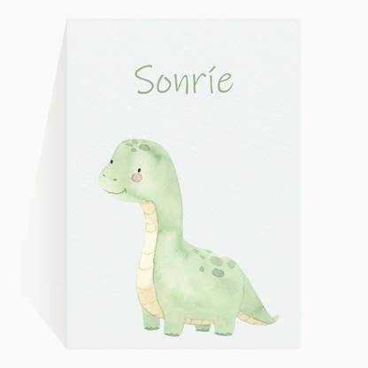 Children's sheet Dinosaur phrase Smile