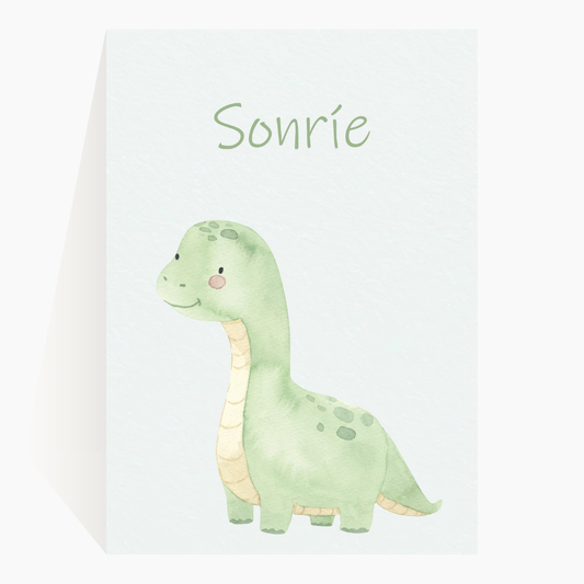 Lámina Infantil Dinosaurio frase Sonríe