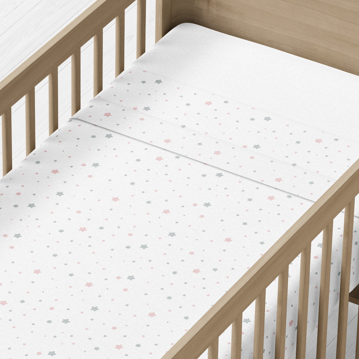 Pink Stars Crib Sheet Set